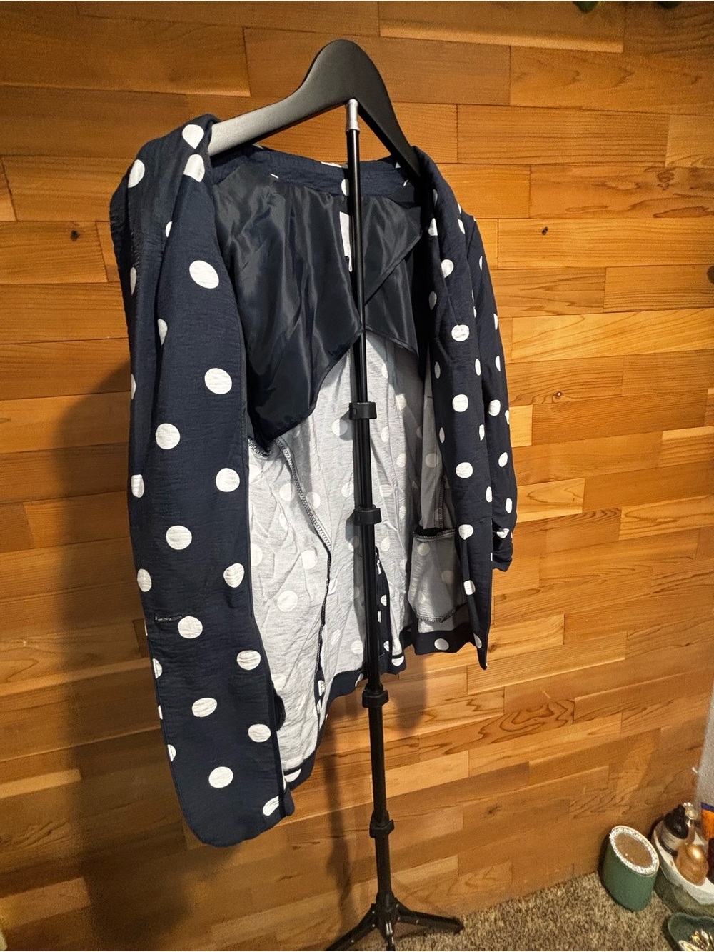LC Lauren Conrad Navy Blazer with White Polka Dots - Picture 7 of 8